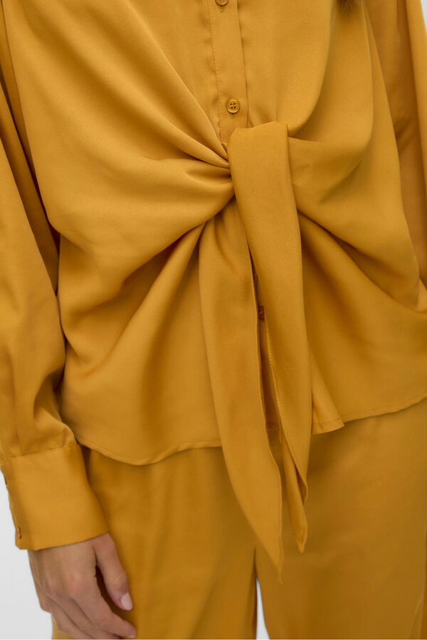 Vero Moda Camisa de cetim de manga comprida  Dourado