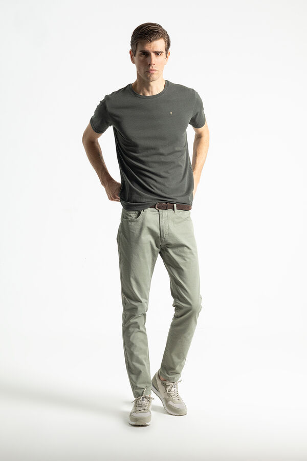 PuroEGO Pantalon chin&ecirc;s  slim Verde