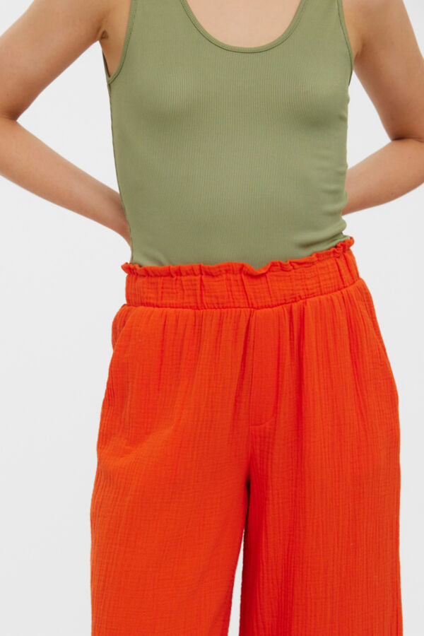 Cortefiel Pantalones largos de algodón Naranja