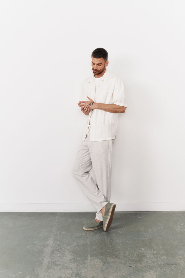 OOTO Camisa estruturada de manga manga curta Ecru