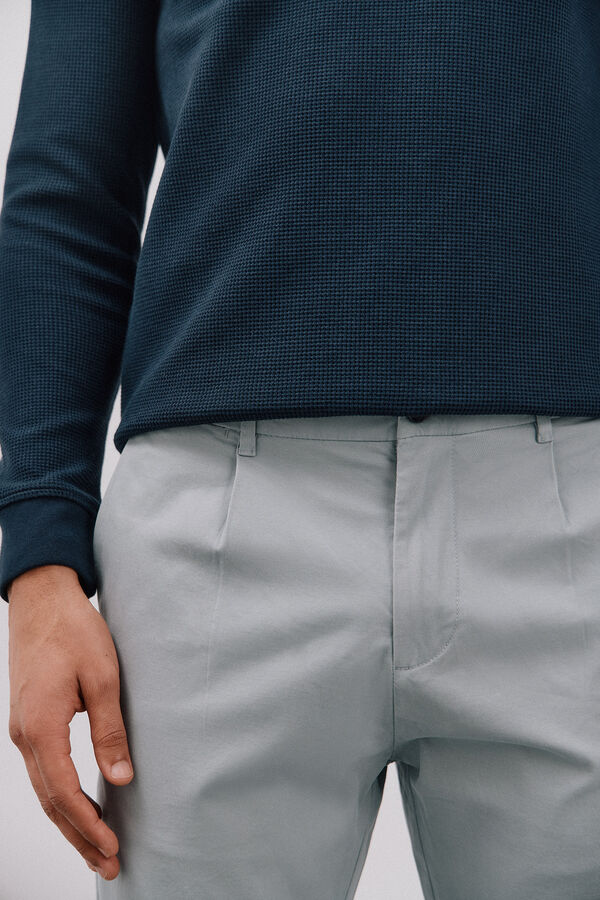 Cortefiel Calças calças chino afuniladas com pinças Azul
