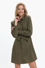 Vero Moda Vestido camisa de veludo cotel&ecirc; Verde