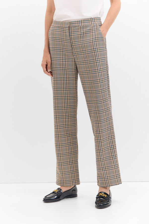 Cortefiel Pantal&oacute;n de vestir recto Estampado verde