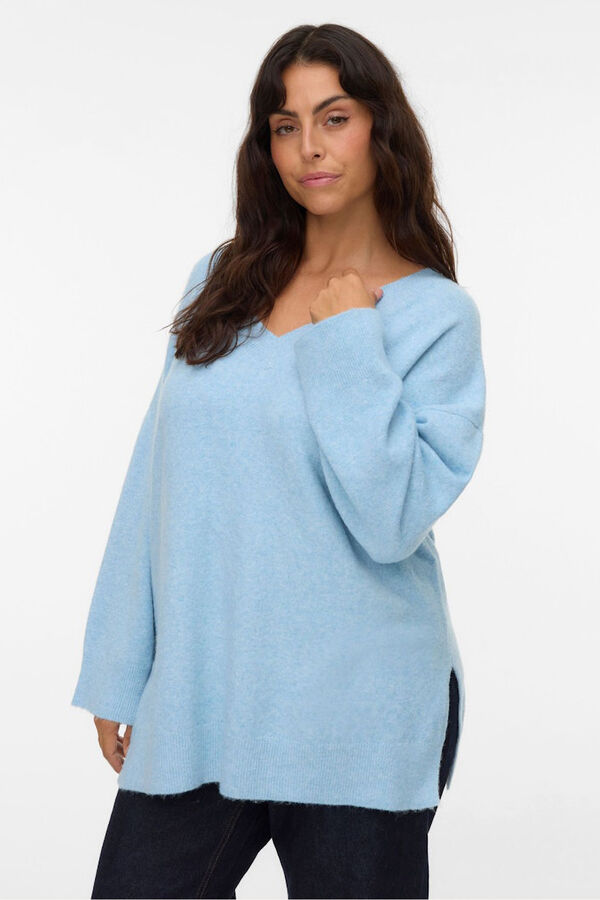 Vero Moda Curve Jersey cuello pico Curve Azul