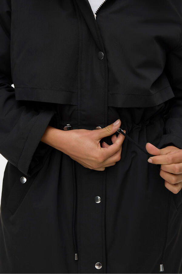 Vero Moda Parka con botones plateados Negro