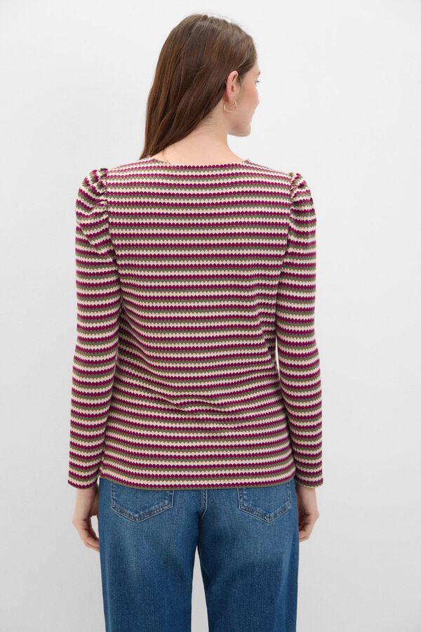 Cortefiel Top con estructura de rayas Estampado verde