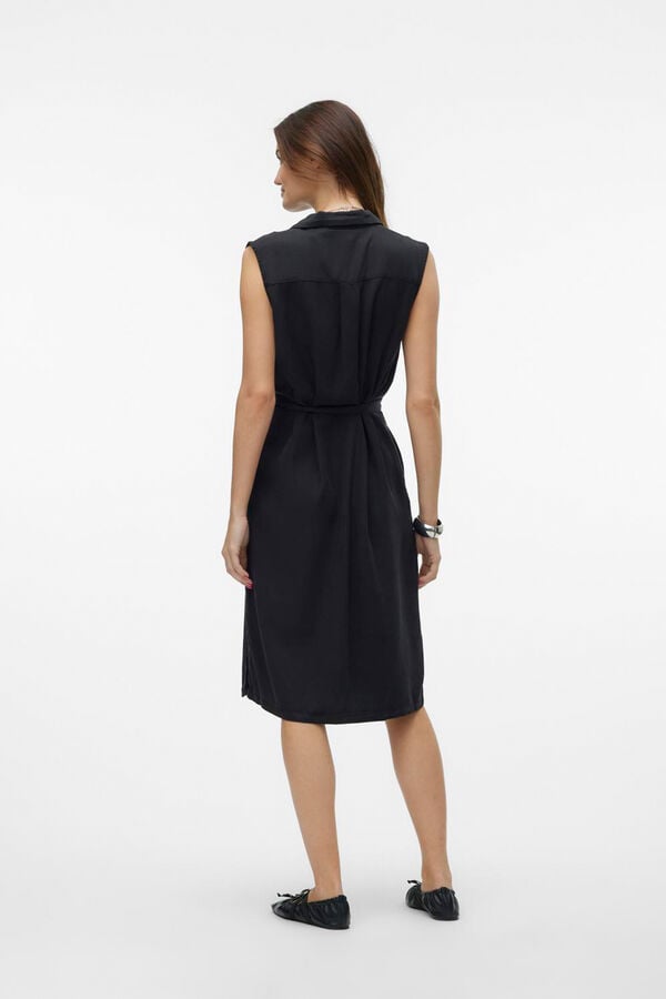 Vero Moda Vestido midi camisero Negro