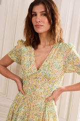 Pol&iacute;n Et Moi Vestido midi con flores Naira Verde