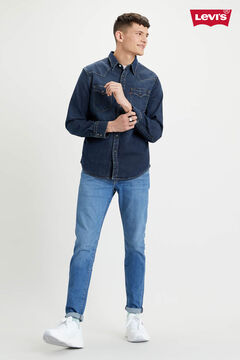 Cortefiel Camisa Levi's® Western denim con bolsillos en el pecho Azul marino