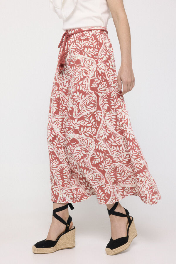 Vero Moda Falda midi estampada Rojo