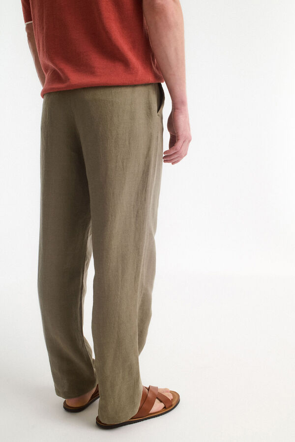 Selected Pantal&oacute;n de lino Relaxed Fit Gris