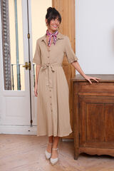 Pol&iacute;n Et Moi Vestido camisero Carnota Beige