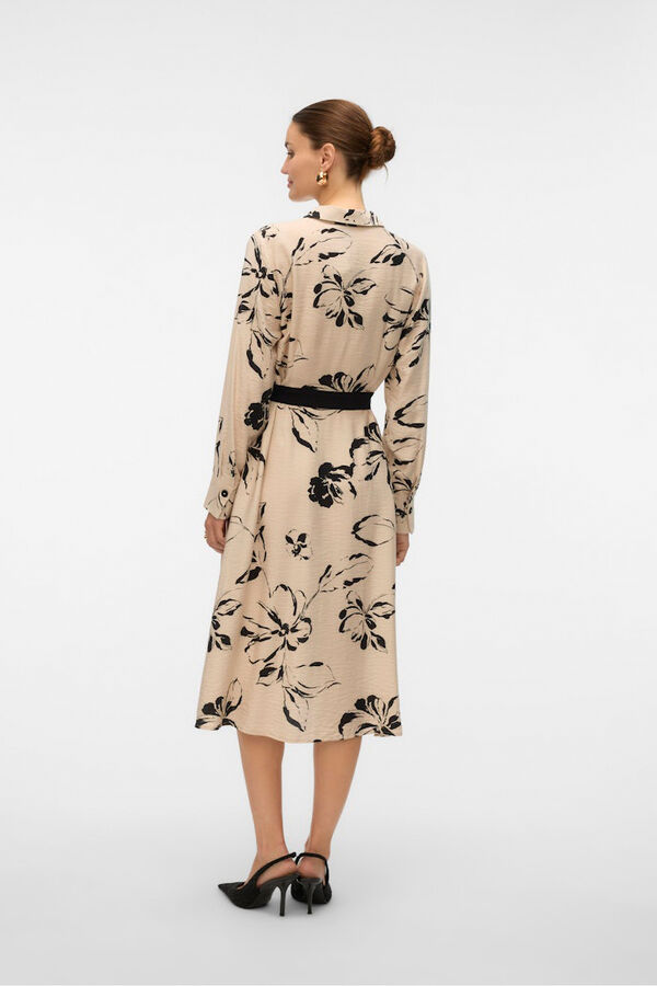 Vero Moda Vestido camisa esvoa&ccedil;ante  Tostado