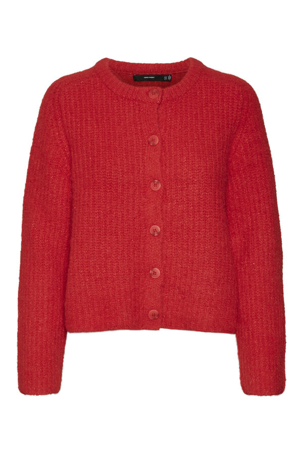 Vero Moda Cardig&atilde; de malha grosso  Vermelho