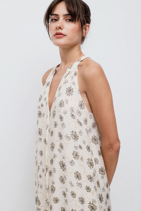 Vila Vestido longo com estampado floral Cinzento