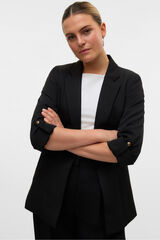 Vero Moda Blazer abierta con manga remangada Negro