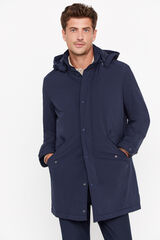 Cortefiel Impermeable con capucha Azul marino