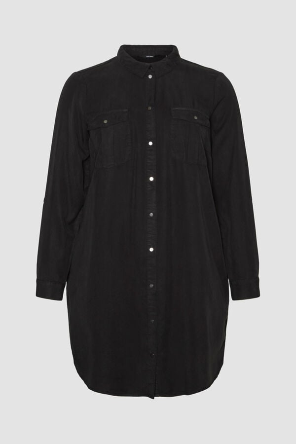 Vero Moda Curve Vestido corto vaquero talla grande Negro