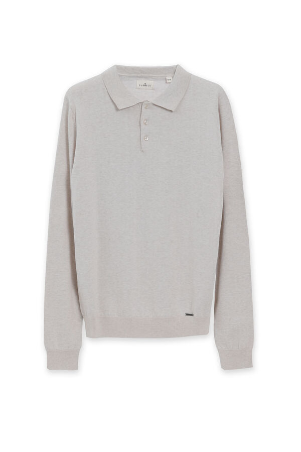 PuroEGO Polo malha manga comprida  Castanho