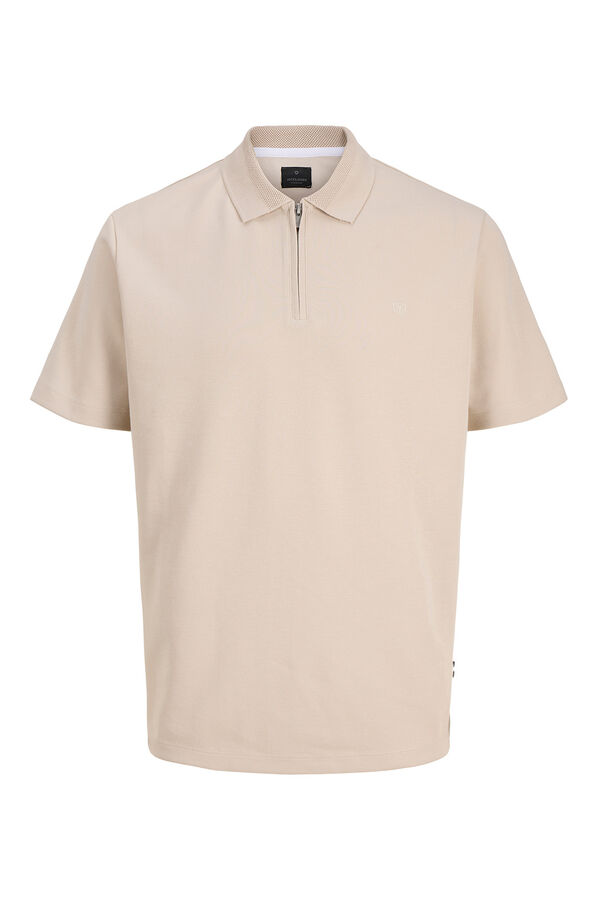 Jack & Jones Polo gola fecho-&eacute;clair Tostado