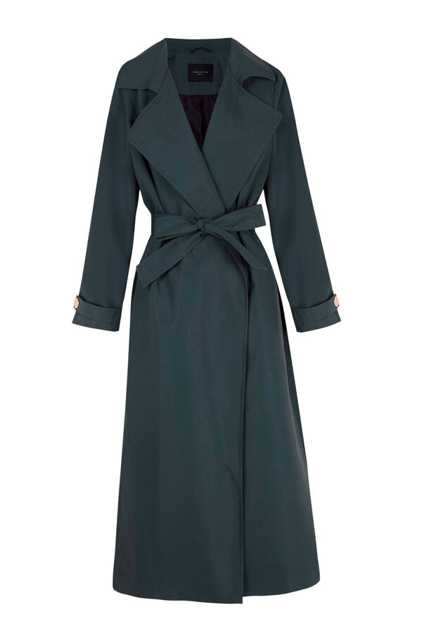 Cortefiel Gabardina larga Verde