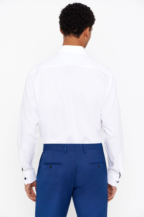 Cortefiel Camisa gemelos lisa f&aacute;cil plancha Blanco