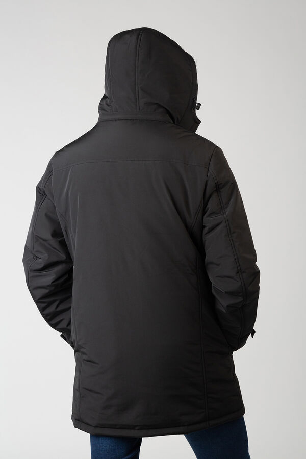 Privata Parka longa com capuz acolchoado Preto
