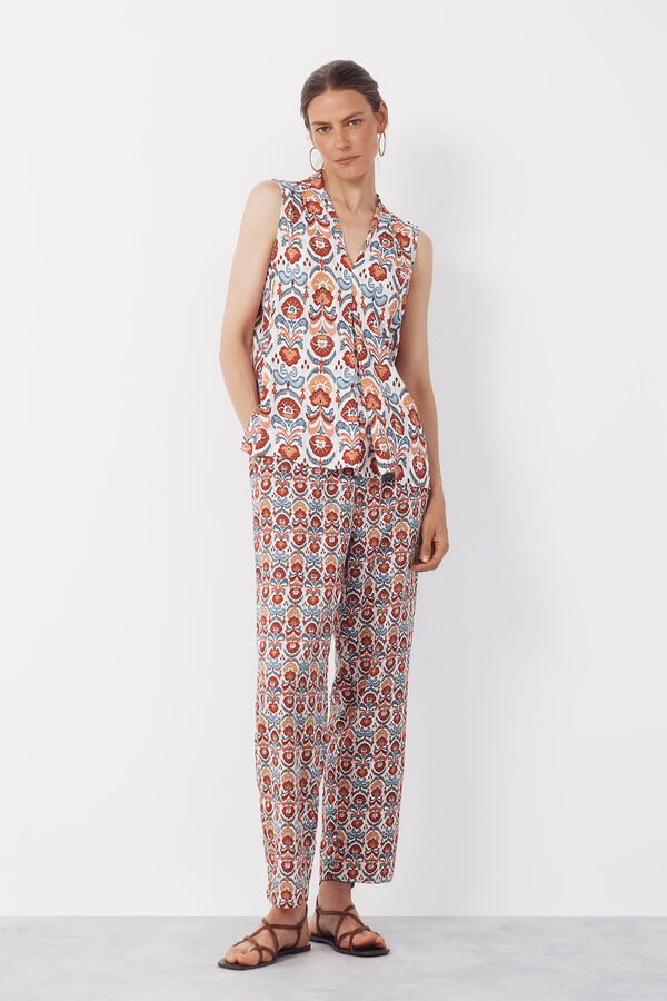 Cortefiel Cal&ccedil;as fluidas estampadas Multicolorido