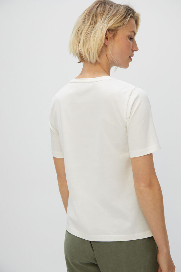 Cortefiel Camiseta estampado tropical algodón orgánico Blanco