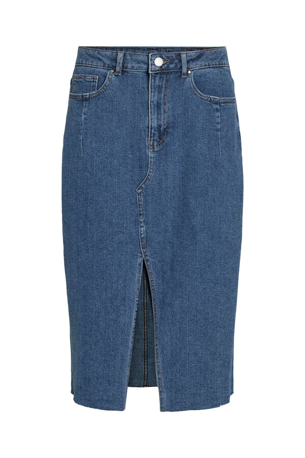 Vila Falda denim de algod&oacute;n Azul
