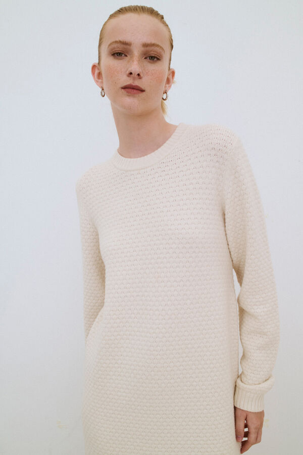 Object Vestido de malha texturizado Branco