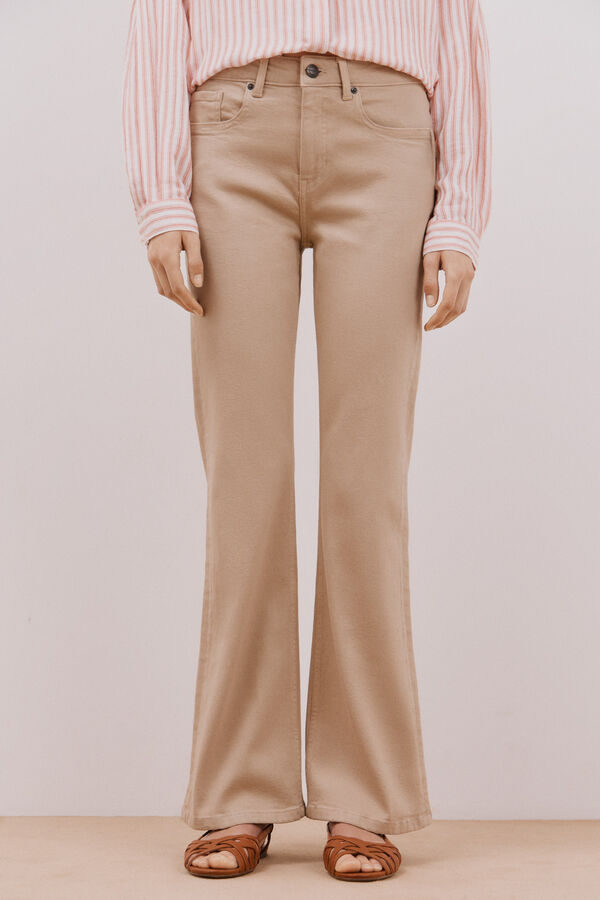 Cortefiel Jeans boca de sino Ecru