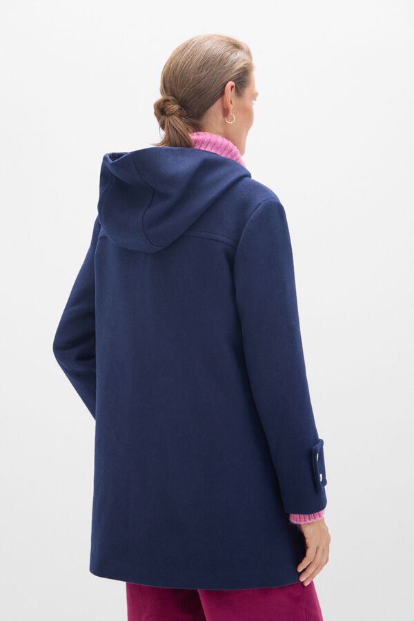 Cortefiel Abrigo trenca con capucha Azul marino