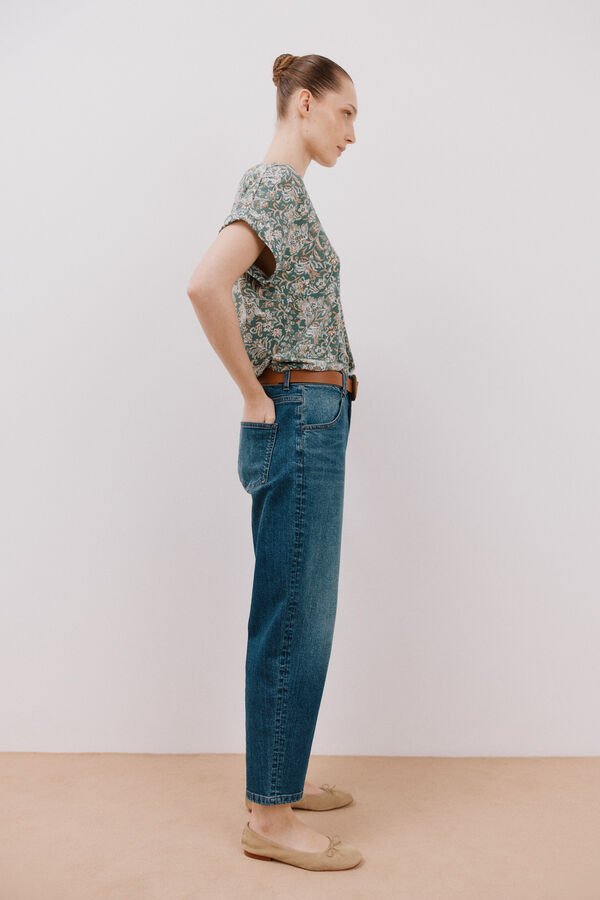 Cortefiel Top pico estampada Multicolor