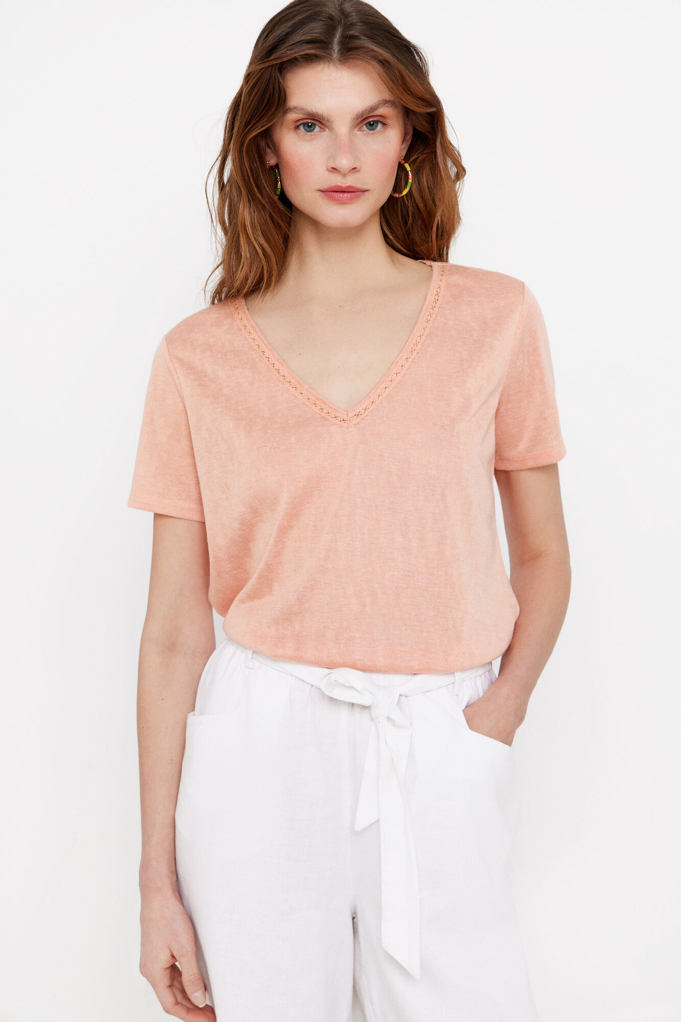 Cortefiel T-shirt detalhe renda