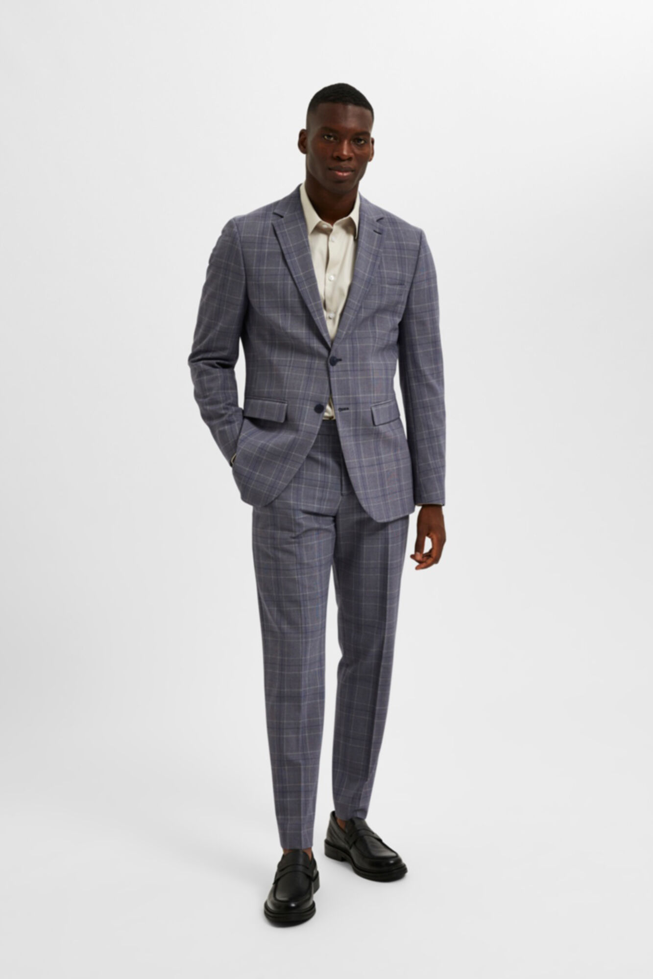 Selected Blazer Slim Fit de xadrez com bolsos