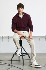 OOTO Jersey cuello polo algod&oacute;n Granate