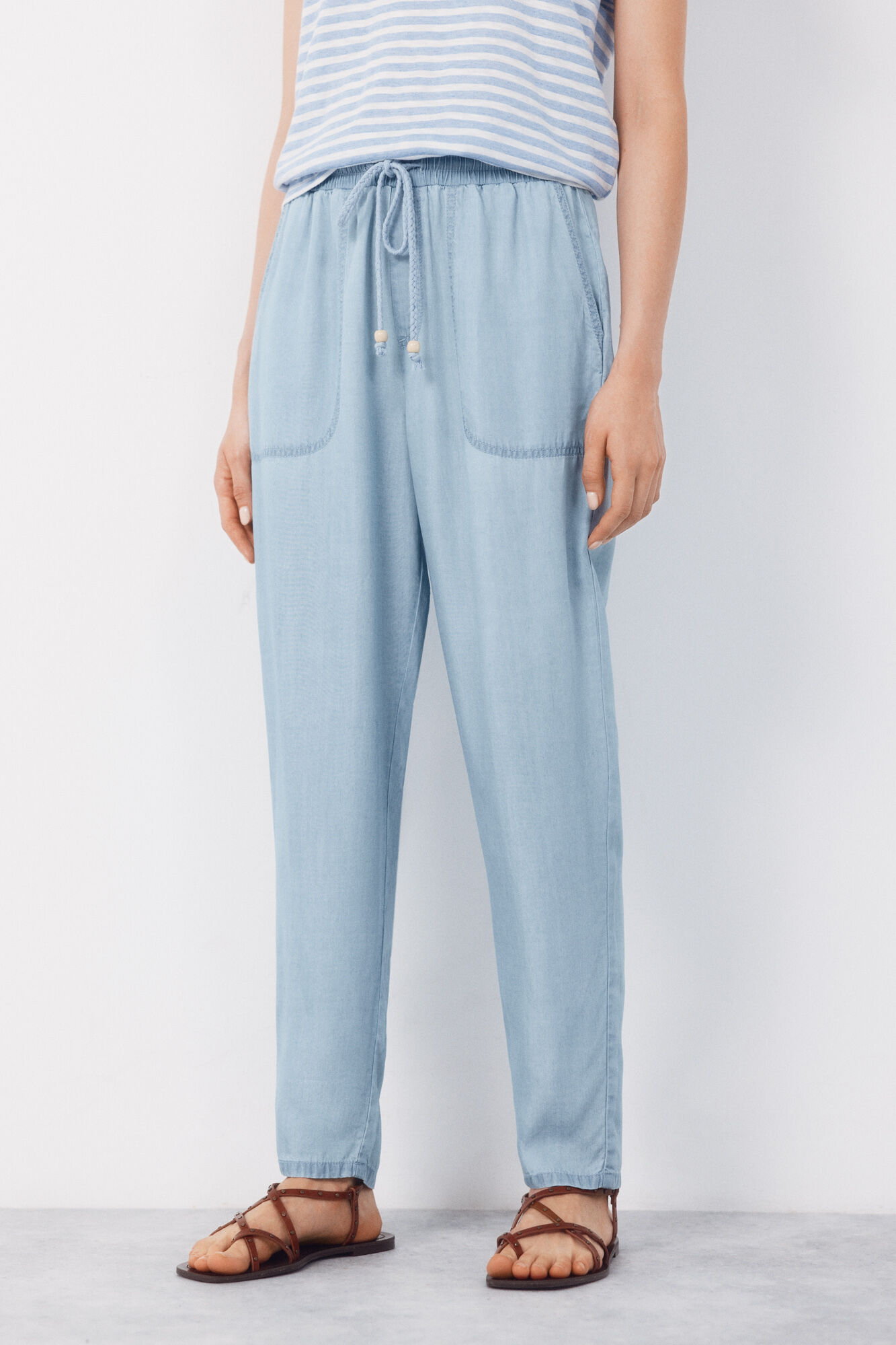 Cortefiel Pantalones Fluidos Tencel