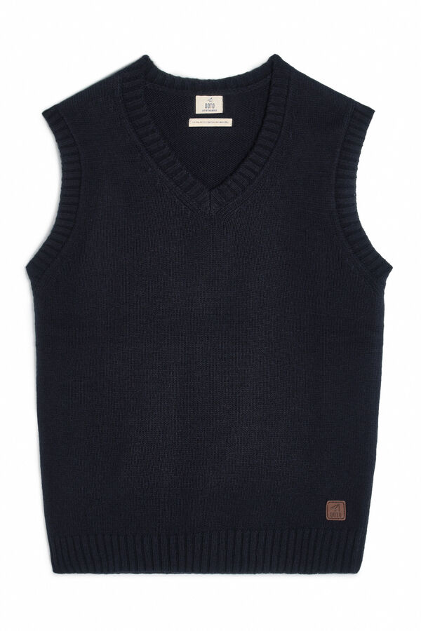 OOTO Colete com gola em bico Azul