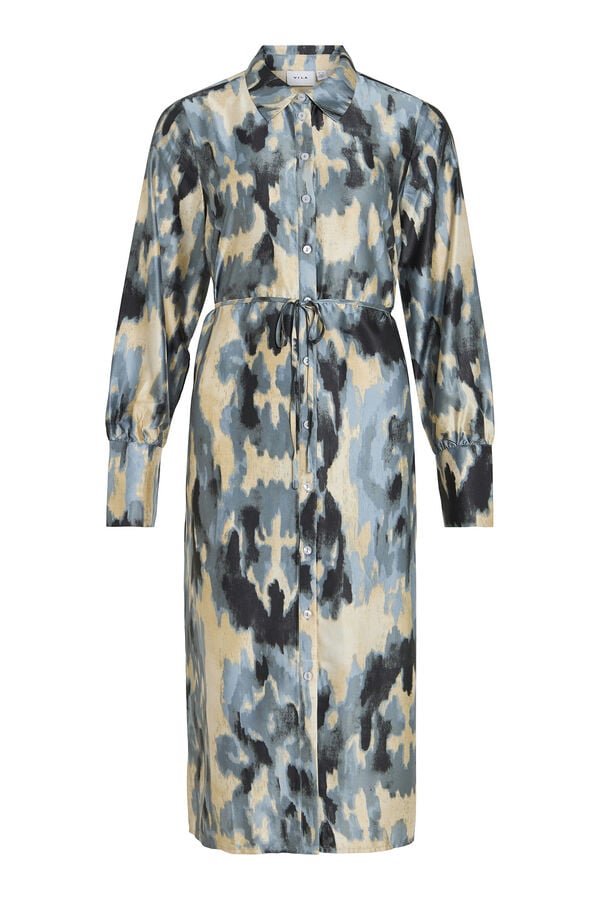 Vila Vestido midi satinado Gris