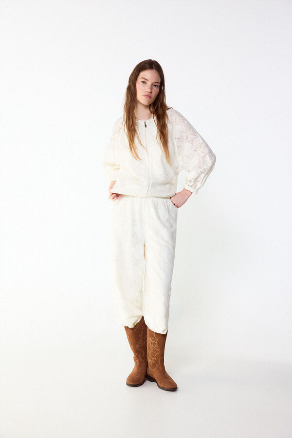 Slowlove Pantal&oacute;n bombacho lace Ecru