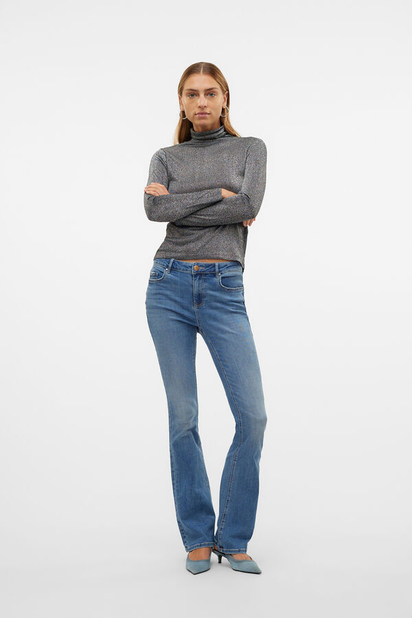 Vero Moda Top cuello vuelto y l&uacute;rex Negro