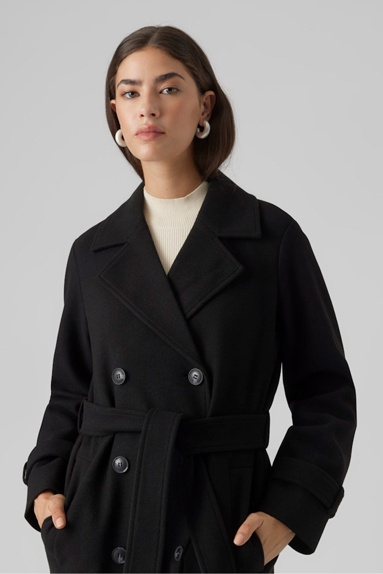 Vero Moda Abrigo de pa&ntilde;o manga larga