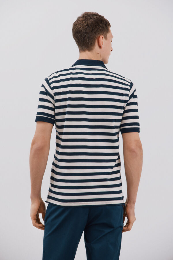 Cortefiel Polo piqu&eacute; de rayas Azul marino