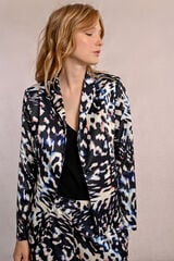 Molly Bracken Blazer estampado com gola e lapela manga comprida Multicolorido