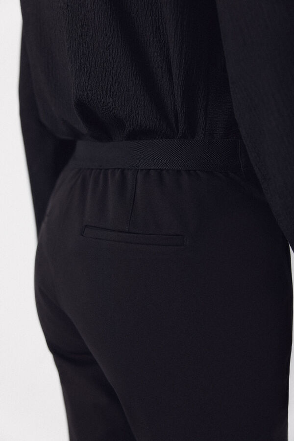 Cortefiel Pantal&oacute;n skinny el&aacute;stico Negro