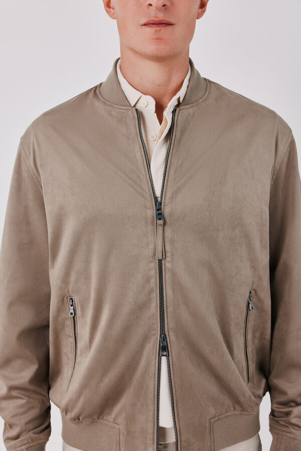 Cortefiel Cazadora bomber efecto ante Beige