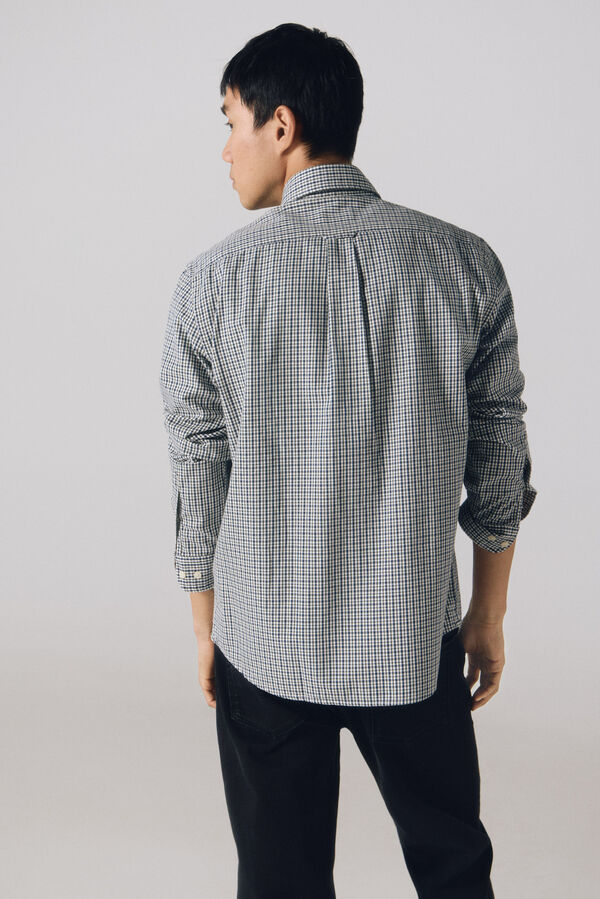 Cortefiel Camisa twill cuadros Verde oscuro