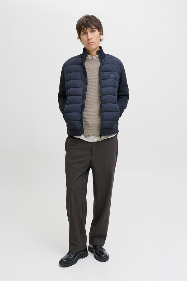 Jack & Jones Camisola b&aacute;sica com gola redonda Cinzento