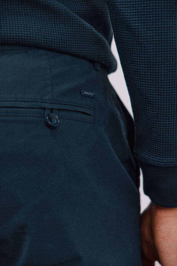 Cortefiel Calça calças chino slim fit com estampa Azul